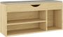 VidaXL Schoenenbank met kussen 104x30x49 cm bewerkt hout sonoma eiken - Thumbnail 1