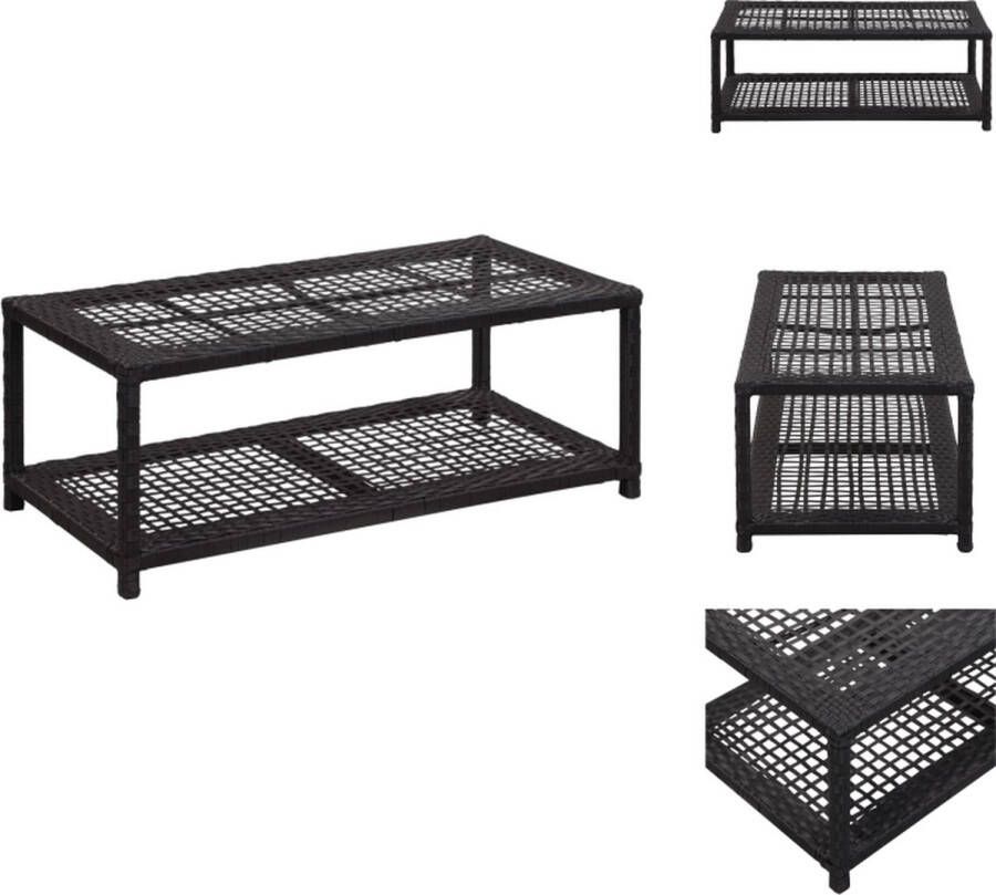 VidaXL Schoenenbank Poly Rattan en Metaal 80 x 40 x 30 cm Zwart Schoenenkast