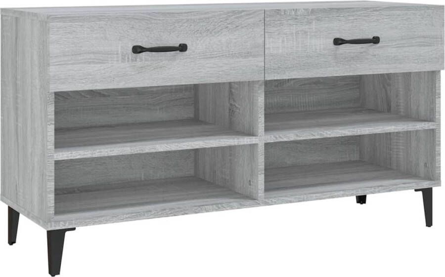 VidaXL -Schoenenkast-102x35x55-cm-bewerkt-hout-grijs-sonoma-eikenkleur