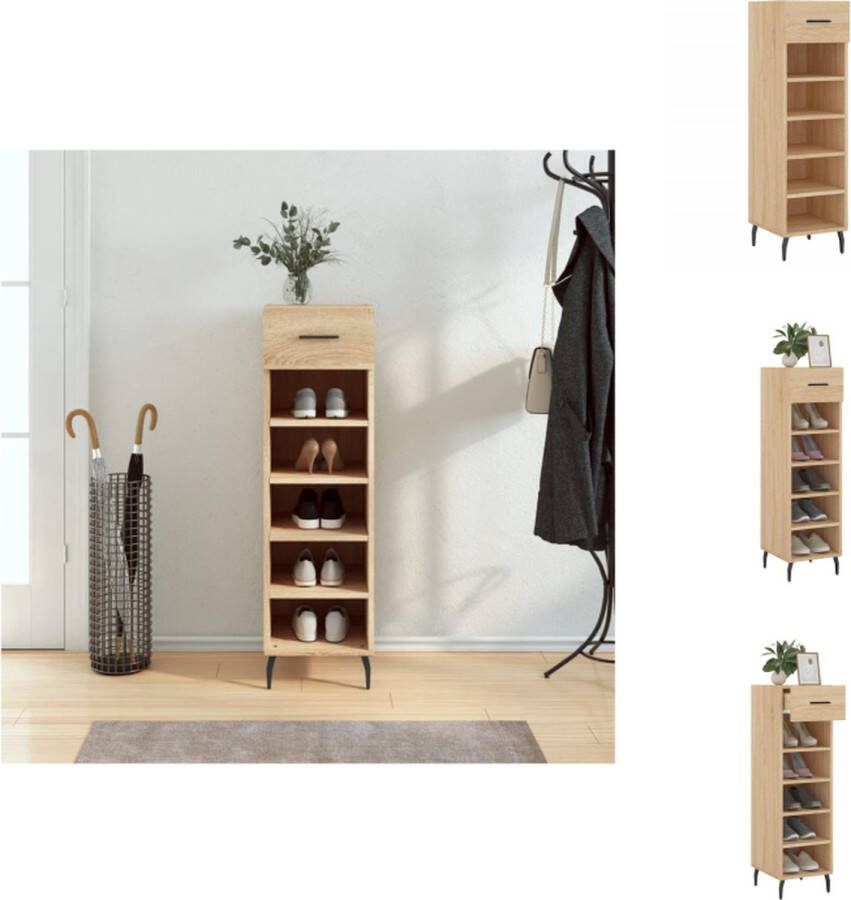 VidaXL Schoenenkast 30 x 35 x 105 cm Sonoma eiken Duurzaam materiaal Kast