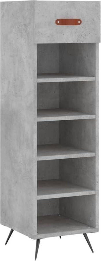 VidaXL -Schoenenkast-30x35x105-cm-bewerkt-hout-betongrijs