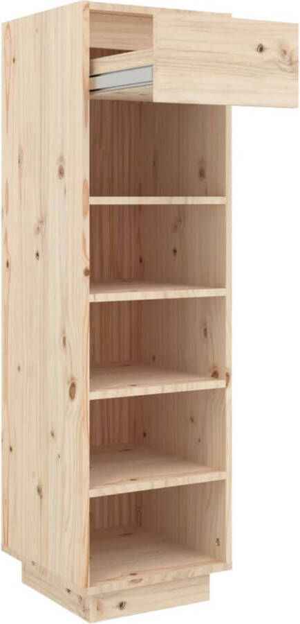 VidaXL -Schoenenkast-34x30x105-cm-massief-grenenhout-grijs