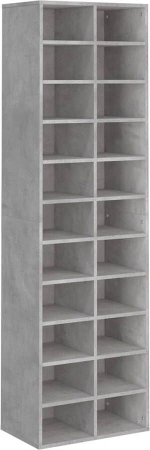 vidaXL -Schoenenkast-54x34x183-cm-bewerkt-hout-betongrijs