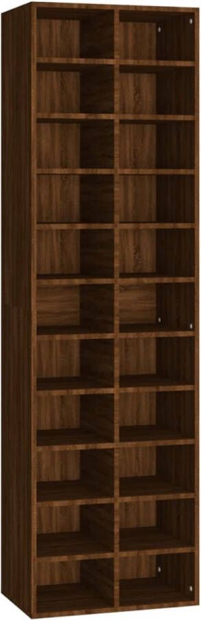 VidaXL -Schoenenkast-54x34x183-cm-bewerkt-hout-bruineikenkleurig