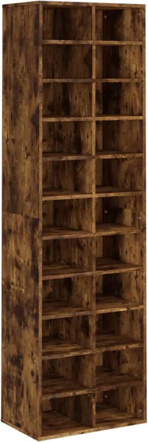 VidaXL -Schoenenkast-54x34x183-cm-bewerkt-hout-gerookt-eikenkleurig