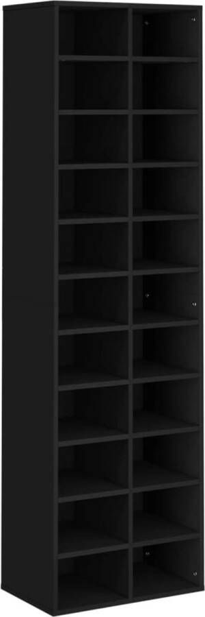 VidaXL Prolenta Premium Schoenenkast 54x34x183 cm bewerkt hout zwart