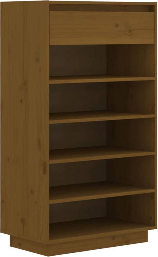 VidaXL -Schoenenkast-60x34x105-cm-massief-grenenhout-honingbruin