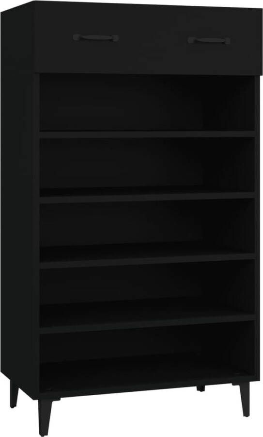 vidaXL Schoenenkast 60x35x105 cm bewerkt hout zwart
