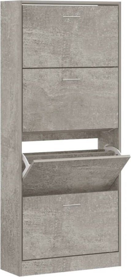 VidaXL -Schoenenkast-63x24x147-cm-bewerkt-hout-betongrijs