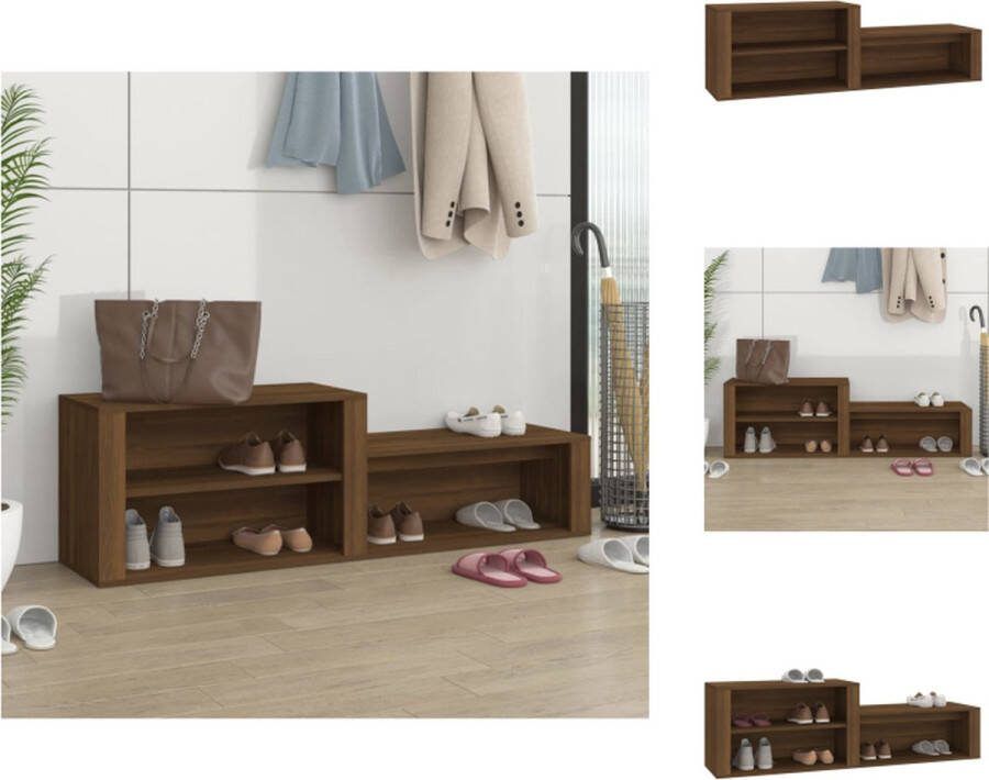 VidaXL Schoenenkast Bruineiken 150 x 35 x 45 cm (B x D x H) Schoenenkast