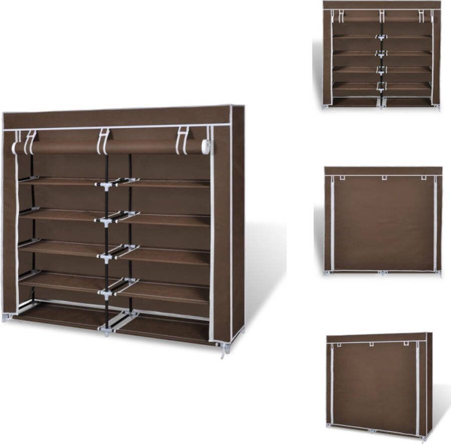 VidaXL Schoenenkast Dubbel 5-laags 115 x 28 x 110 cm Bruin Schoenenkast