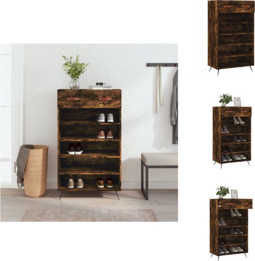 VidaXL Schoenenkast Elegant Opbergruimte voor schoenen 60 x 35 x 105 cm Gerookt eiken Kast