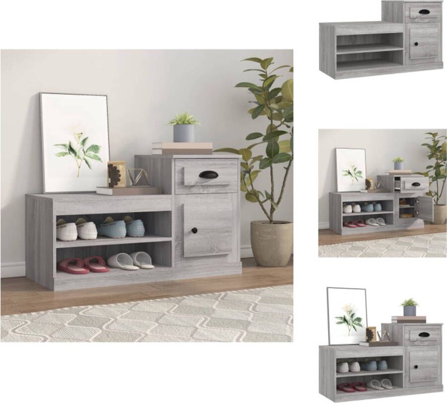 VidaXL Schoenenkast Elegante opbergoplossing Grijze sonoma eiken Afmetingen- 100 x 42 x 60 cm (LxBxH) Schoenenkast