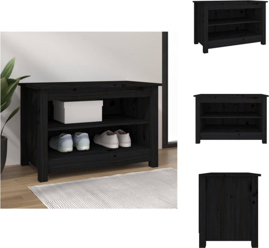 VidaXL Schoenenkast Grenenhout 70 x 38 x 45.5 cm Trendy ontwerp Schoenenkast