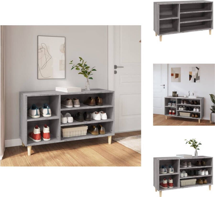 VidaXL Schoenenkast Grijs Sonoma Eiken 102 x 36 x 60 cm Hoge kwaliteit Voldoende opbergruimte Schoenenkast