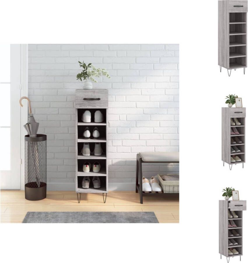 VidaXL Schoenenkast grijs sonoma eiken 30 x 35 x 105 cm Duurzaam materiaal Kast