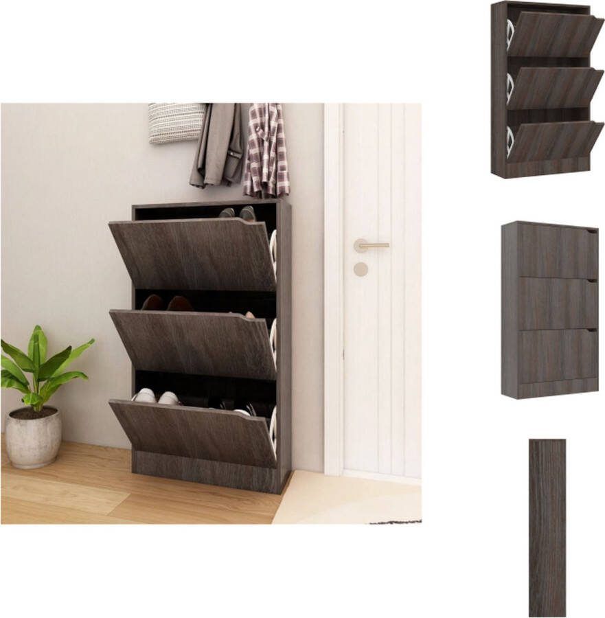 VidaXL Schoenenkast grijs sonoma eiken 59 x 24 x 105 cm duurzaam en stevig Schoenenkast