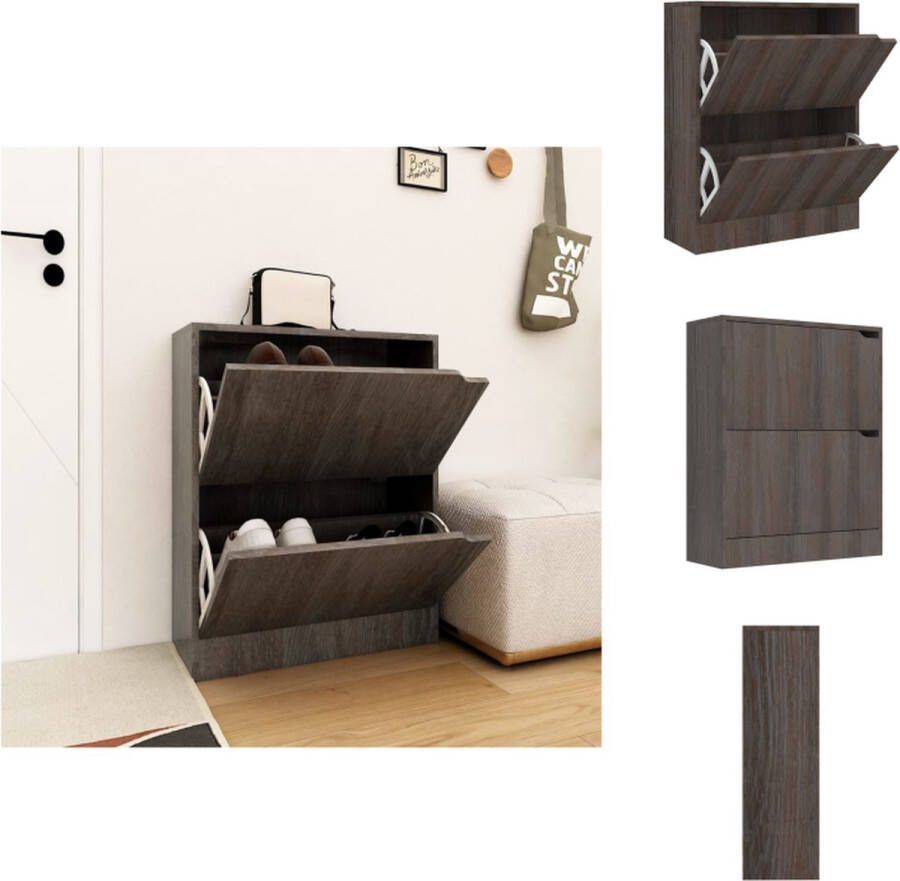 VidaXL Schoenenkast Grijs Sonoma Eiken 59 x 24 x 74 cm Schoenenkast