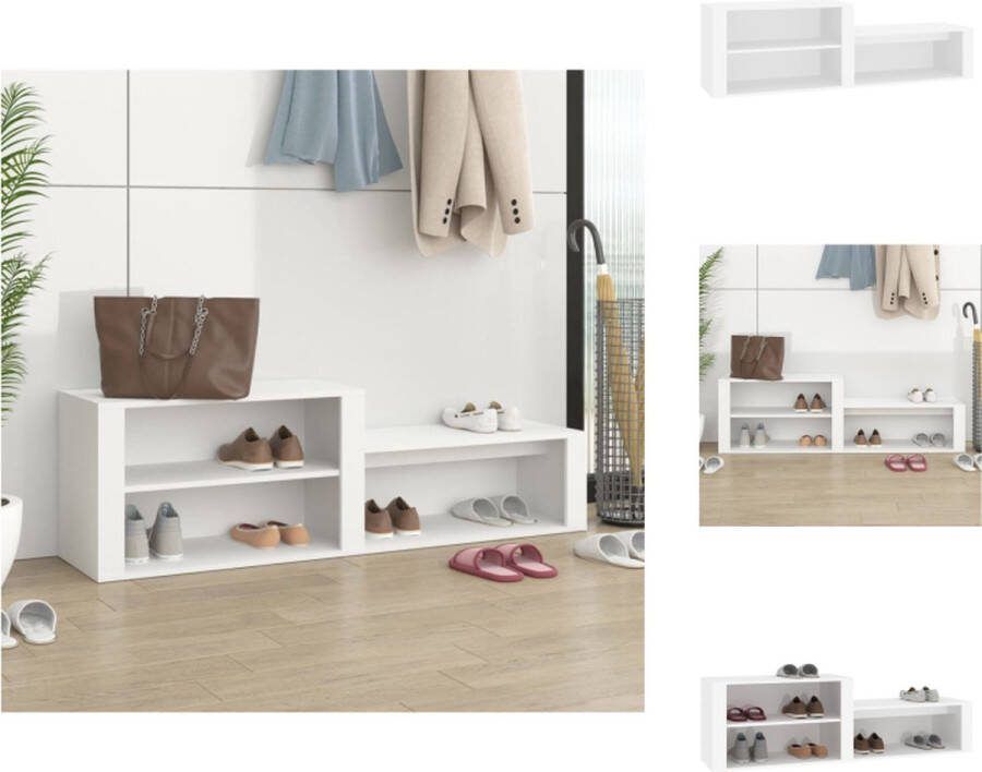VidaXL Schoenenkast Hoge Kwaliteit Voldoende Opbergruimte Stabiel Blad Wit 150x35x45cm Schoenenkast
