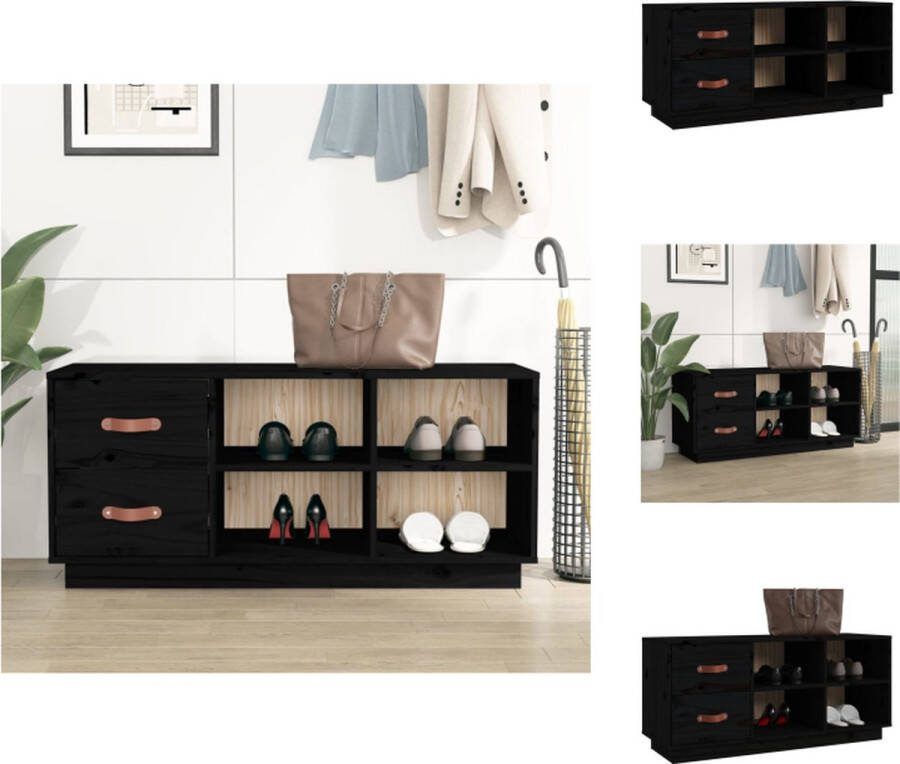 VidaXL Schoenenkast Hout 100 x 34 x 45 cm Massief grenenhout Schoenenkast