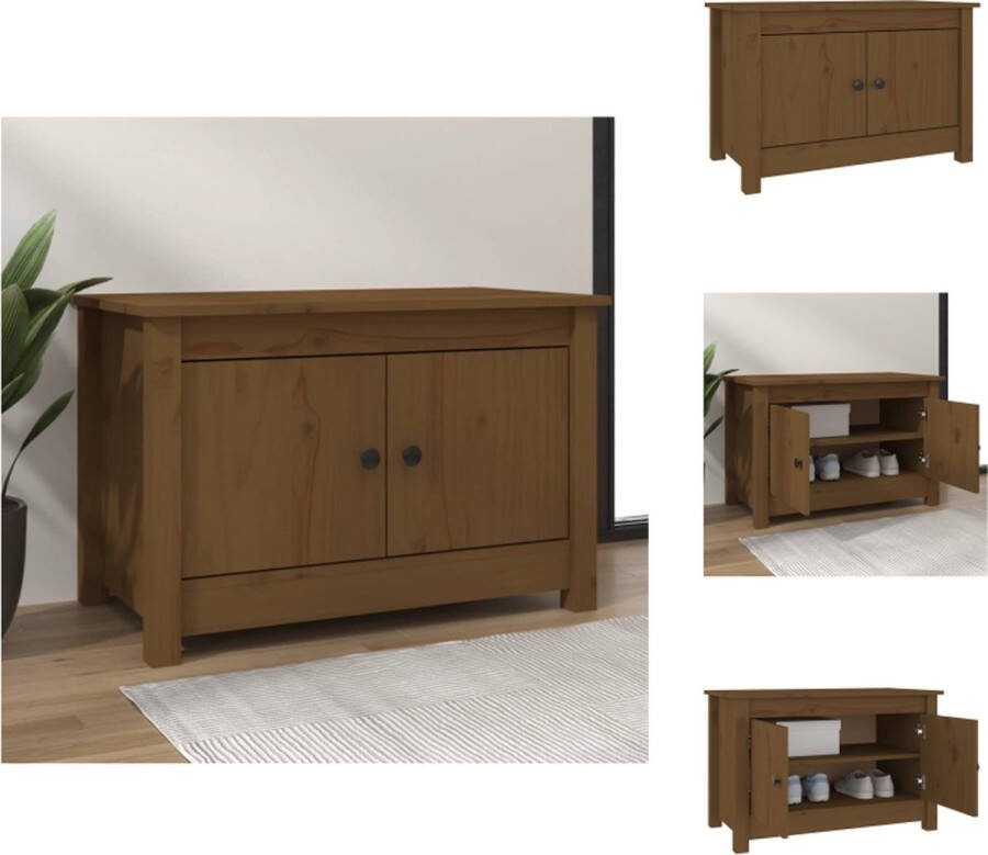 VidaXL Schoenenkast Hout 70 x 38 x 45.5 cm Honingbruin Schoenenkast