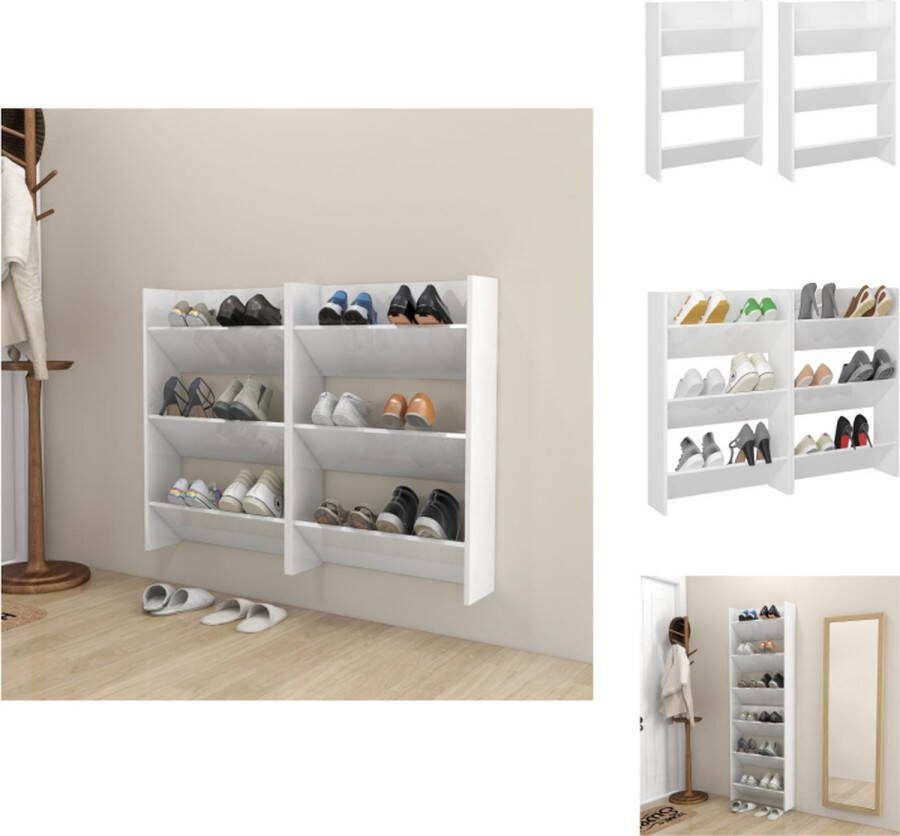 VidaXL Schoenenkast Wit 60x18x90 cm Ruimtebesparend en georganiseerd Schoenenkast