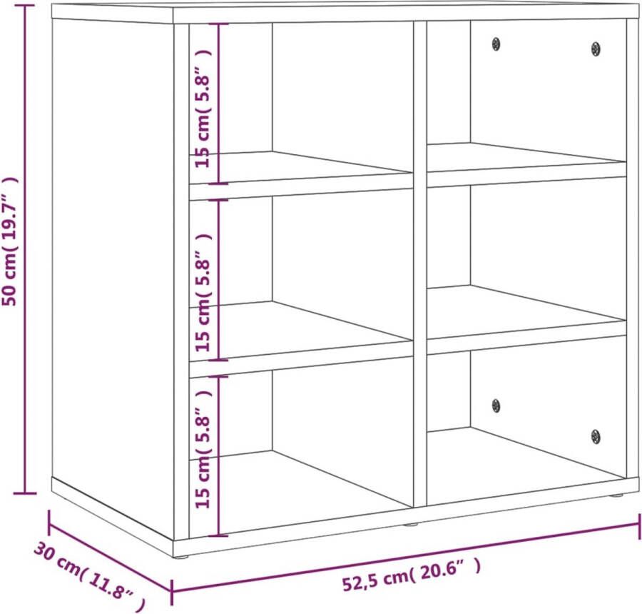 VidaXL -Schoenenkasten-2-st-52 5x30x50-cm-bruineikenkleurig