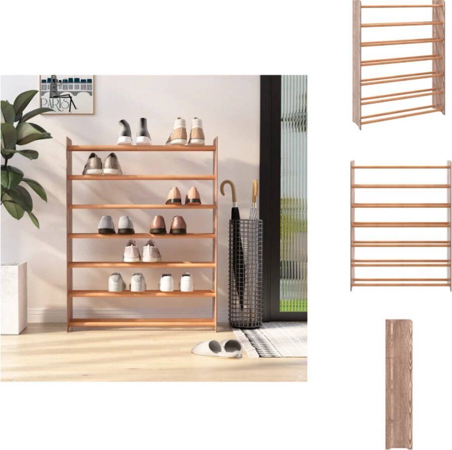 VidaXL Schoenenrek Afmeting- 90 x 24 x 117 cm Ken- Bruin hout geïmpregneerd grenen Schoenenkast