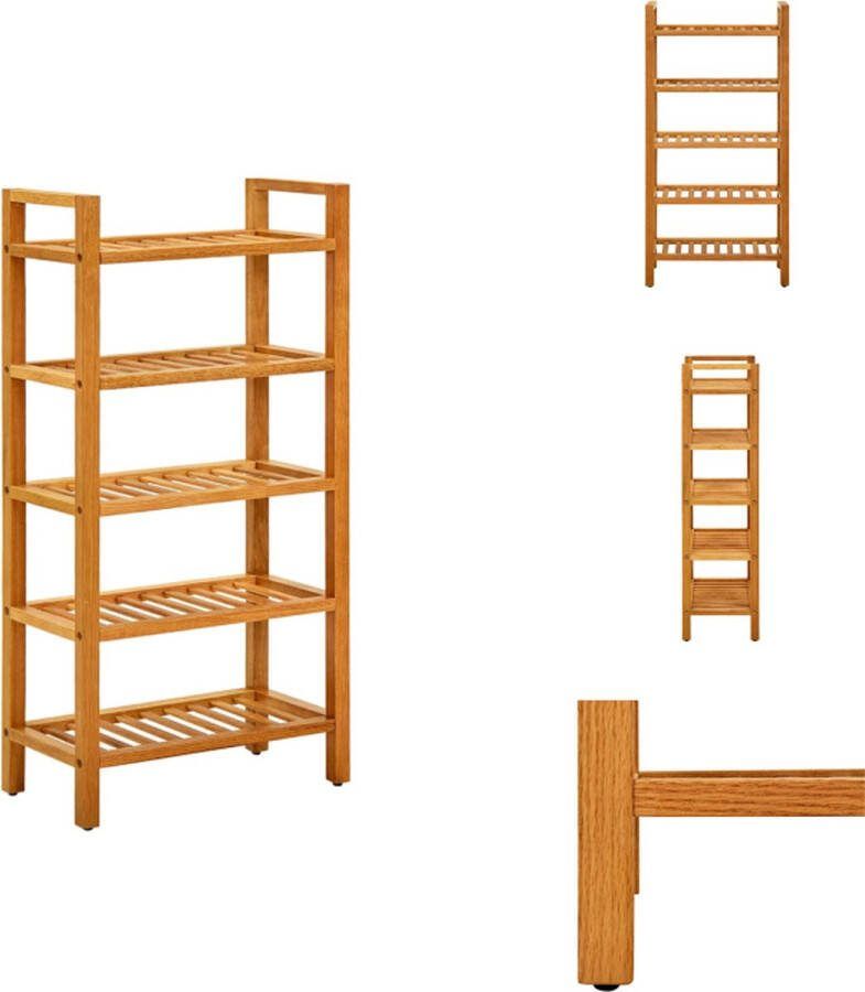 VidaXL Schoenenrek Eikenhout 50 x 27 x 100 cm Rustiek Schoenenkast