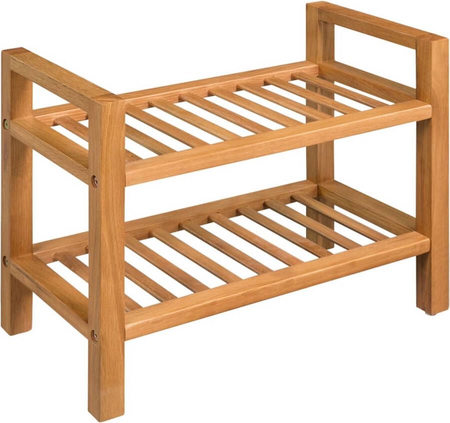 vidaXL -Schoenenrek-met-3-schappen-50x27x60-cm-massief-eikenhout