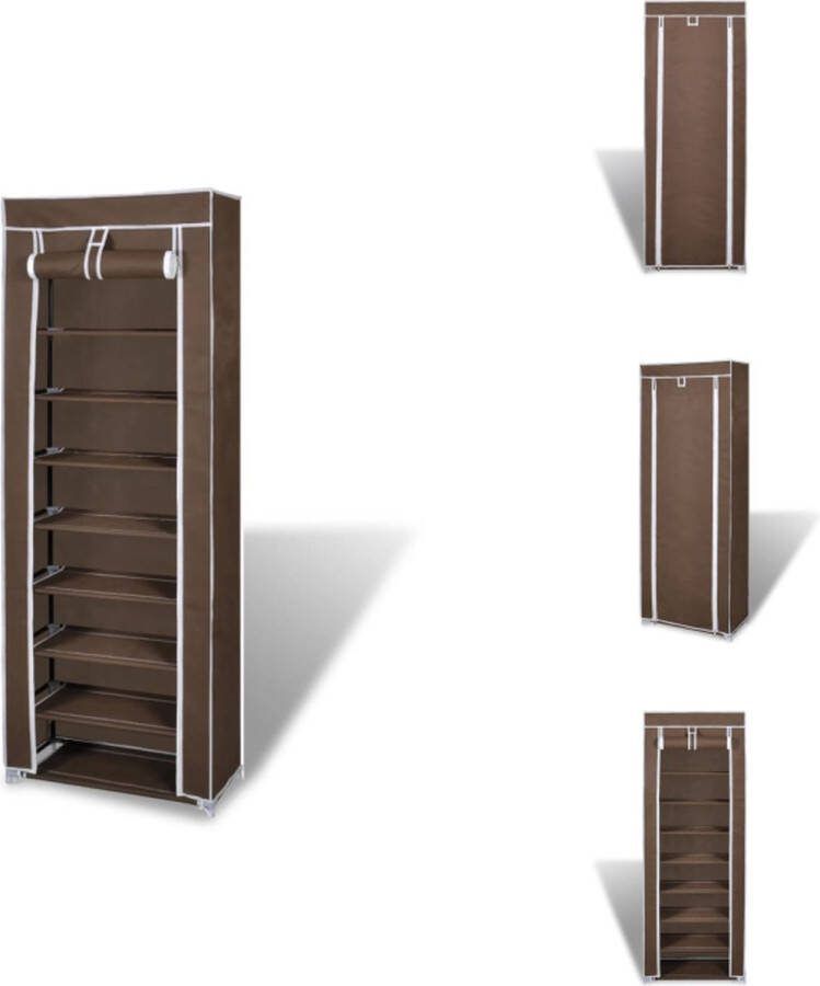 VidaXL Schoenenrek Opbergen 162x57x29 cm Bruin Schoenenkast