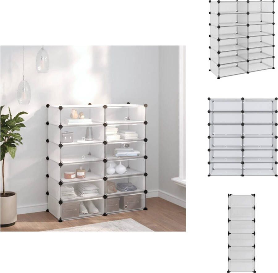 VidaXL Schoenenrek Transparant 94.5 x 36.5 x 106 cm Multifunctioneel Schoenenkast