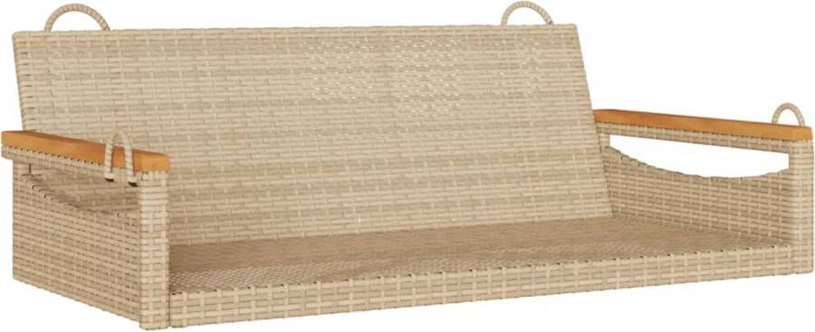 VidaXL Schommelbank 109x62x40 cm poly rattan beige