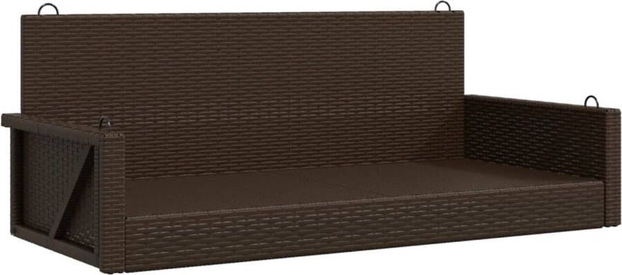 VidaXL Schommelbank 119x56x48 cm poly rattan bruin