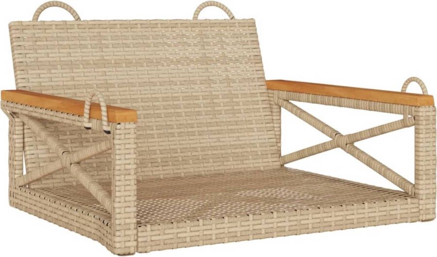 VidaXL Schommelbank 63x62x40 cm poly rattan beige