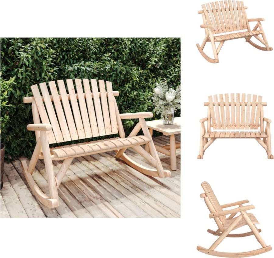 VidaXL Schommelbank Adirondack Hout 123x96x102 cm Massief vurenhout Tuinbank