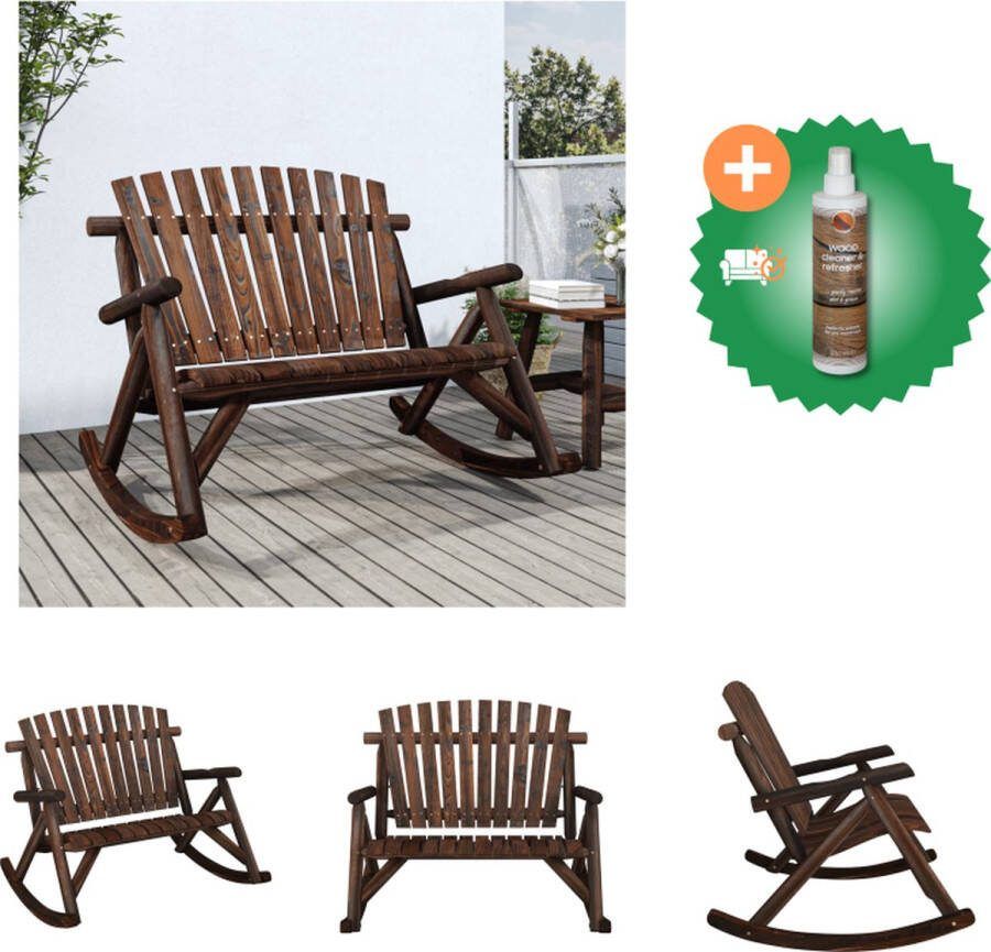 VidaXL Schommelbank 2 zits 123x96x102 cm massief vurenhout Tuinbank Inclusief Houtreiniger en verfrisser