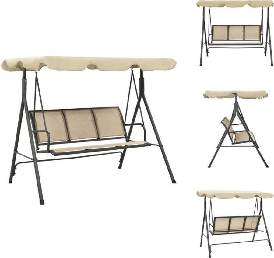 VidaXL Schommelbank met luifel Staal 170 x 118 x 153 cm Schommelbank