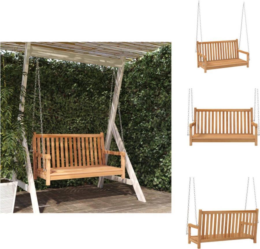 VidaXL Schommelbank Teakhout 114 x 60 x 64 cm Duurzaam meubel Waterbasisafwerking Schommelbank