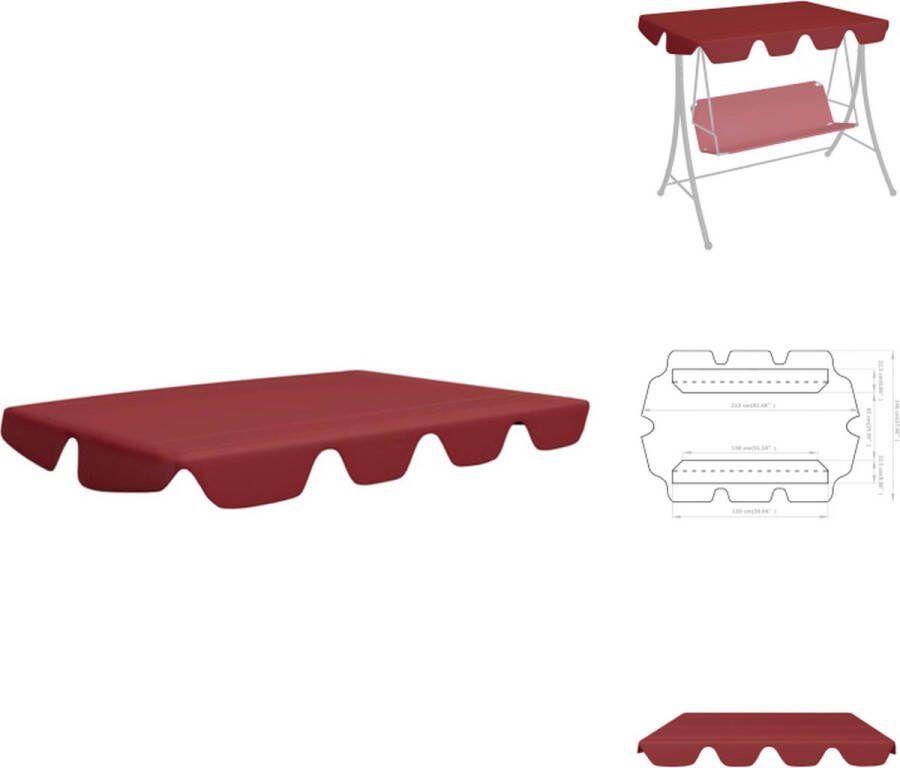 VidaXL Schommelbankluifel 210x146cm Wijnrood Stof met PVC-coating Partytent