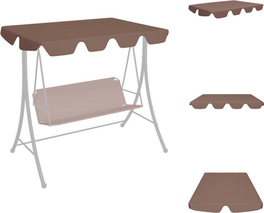 VidaXL Schommelbankluifel 248 x 186 cm Bruin PVC-gecoate stof Waterafstotend Partytent