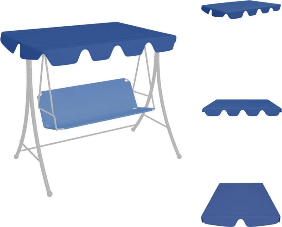 VidaXL Schommelbankluifel blauw 100% polyester 210 x 146 cm waterafstotend Partytent