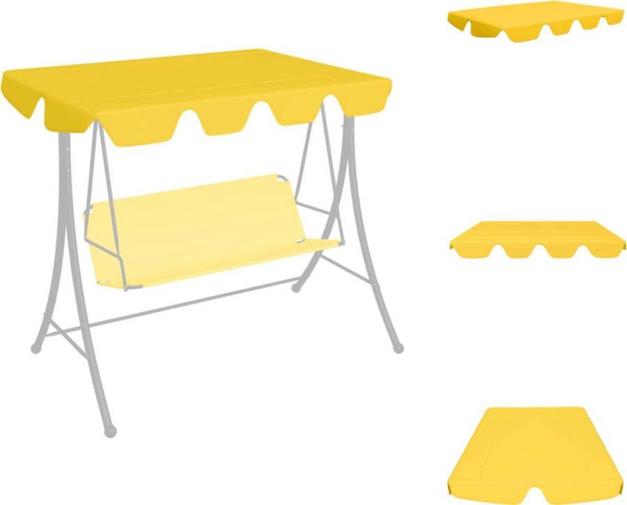 VidaXL Schommelbankluifel Geel Stof met PVC-Coating 210 x 146 cm Geschikt voor dak 150 130 x 70 105 cm Partytent