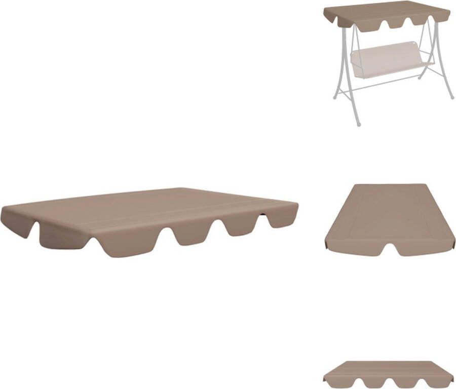 VidaXL Schommelbankluifel taupe 210x146 cm waterafstotend PVC-coating Partytent
