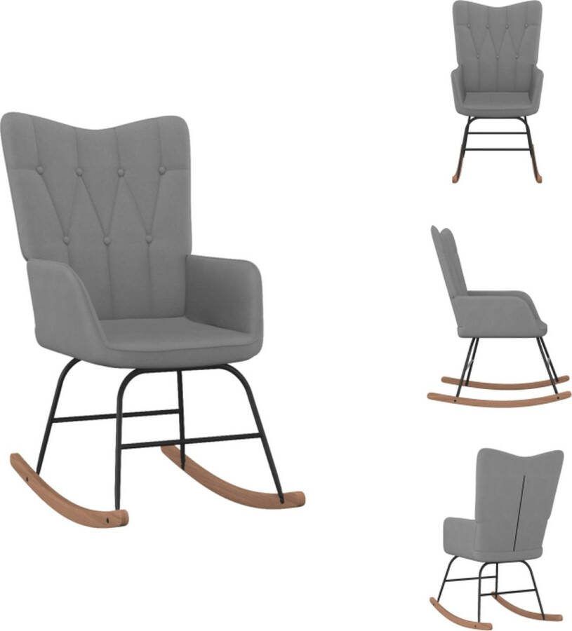 VidaXL Schommelfauteuil Donkergrijs 61 x 78 x 98 cm Stof rubberwood staal Schommelstoel