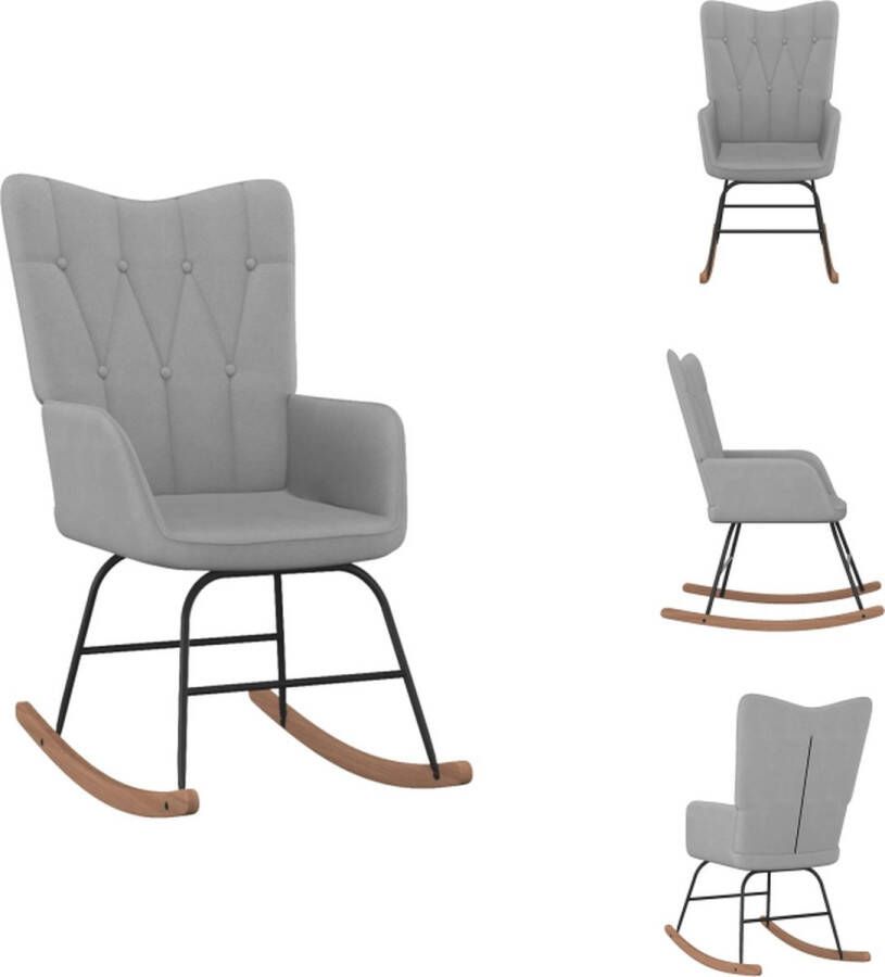 VidaXL Schommelfauteuil Lichtgrijs 61 x 78 x 98 cm Lineair ontwerp Schommelstoel