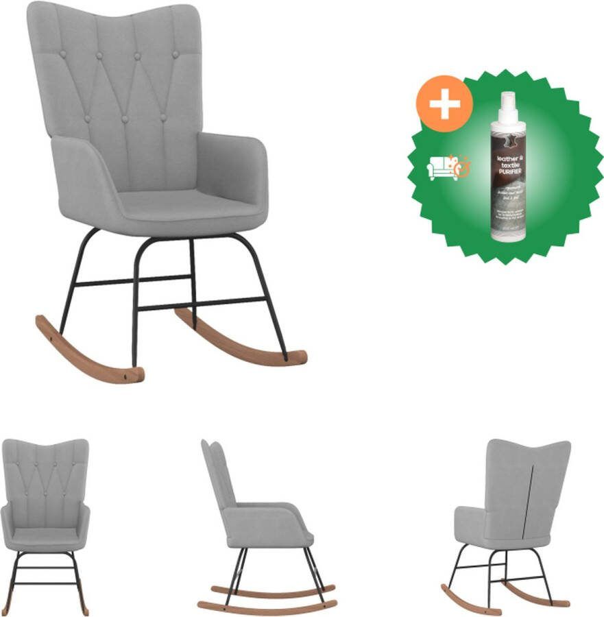 VidaXL Schommelfauteuil Lichtgrijs 61 x 78 x 98 cm Lineair ontwerp Schommelstoel Inclusief Reiniger