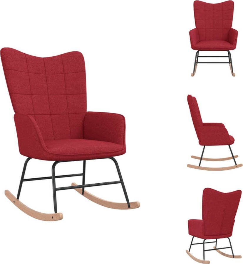VidaXL Schommelfauteuil Stof 61 x 78 x 98 cm Wijnrood Schommelstoel