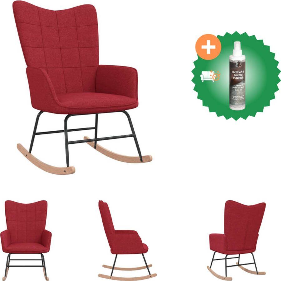 VidaXL Schommelfauteuil Stof 61 x 78 x 98 cm Wijnrood Schommelstoel Inclusief Reiniger