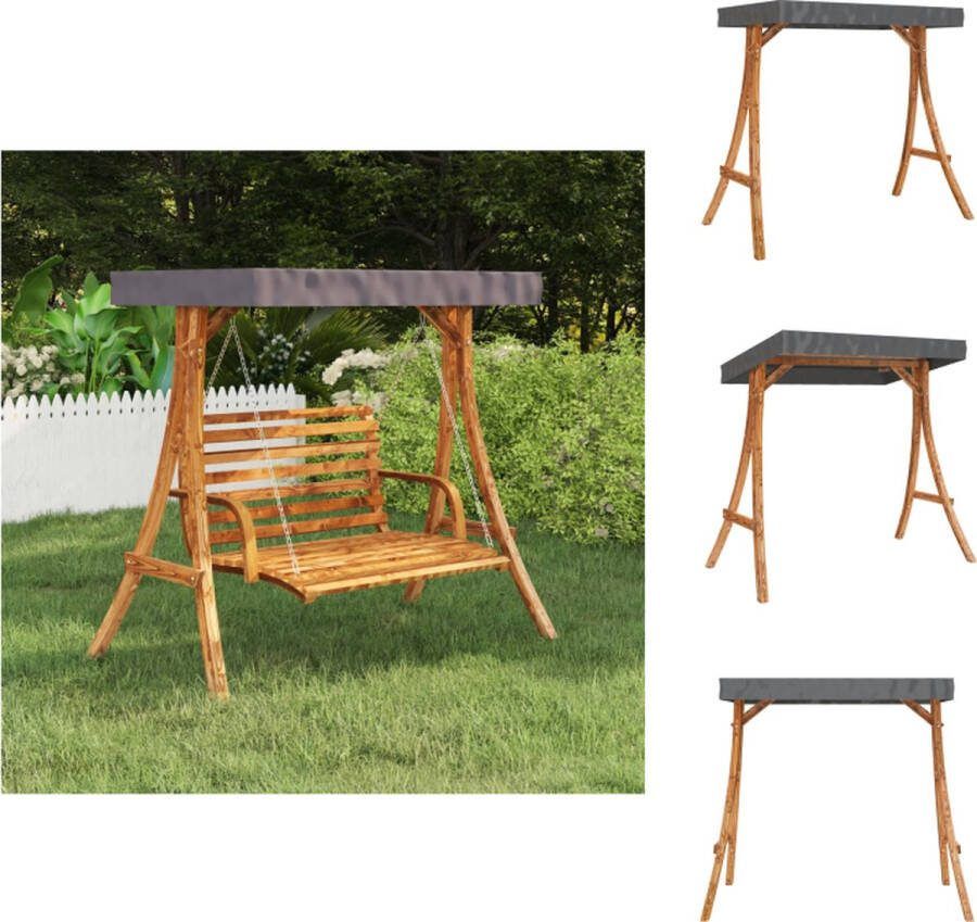 VidaXL Schommelframe Houten 175 x 101 x 161.5 cm Met plat dak Schommelstoel